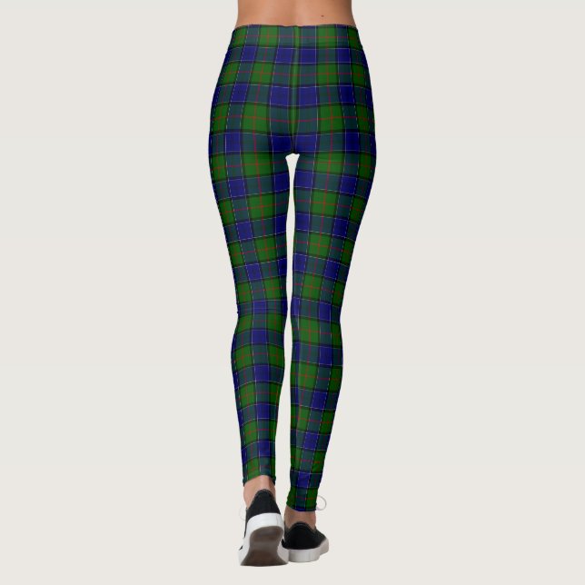Colquhoun tartan blue green plaid leggings (Back)