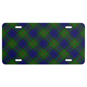 Colquhoun tartan blue green plaid license plate