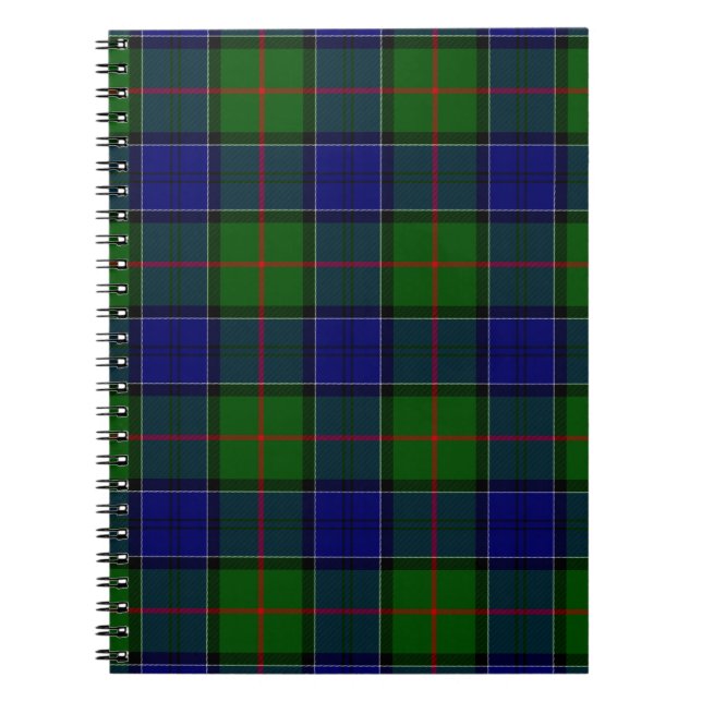 Colquhoun tartan blue green plaid notebook (Front)