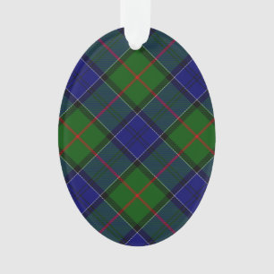 Colquhoun tartan blue green plaid ornament