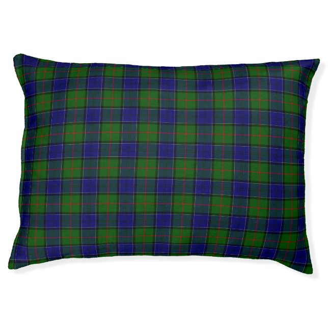 Colquhoun tartan blue green plaid pet bed (Front)
