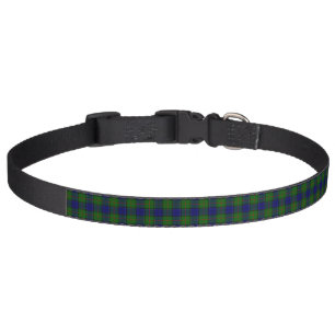 Colquhoun tartan blue green plaid pet collar