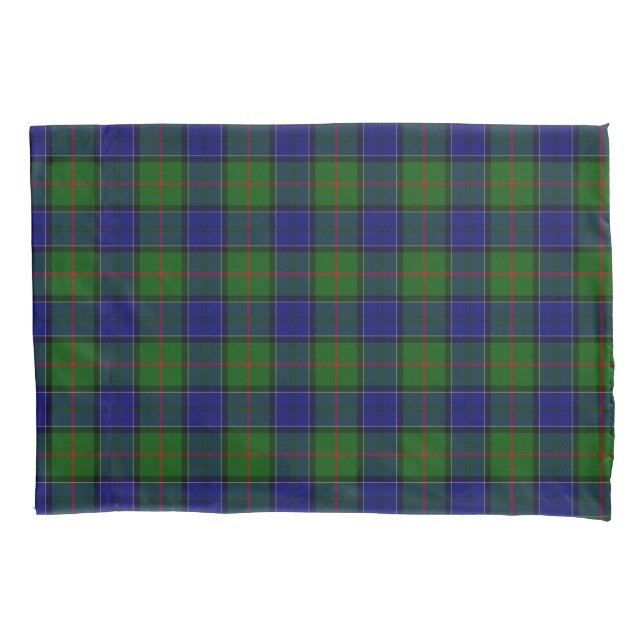 Colquhoun tartan blue green plaid pillow case (Front-Left)