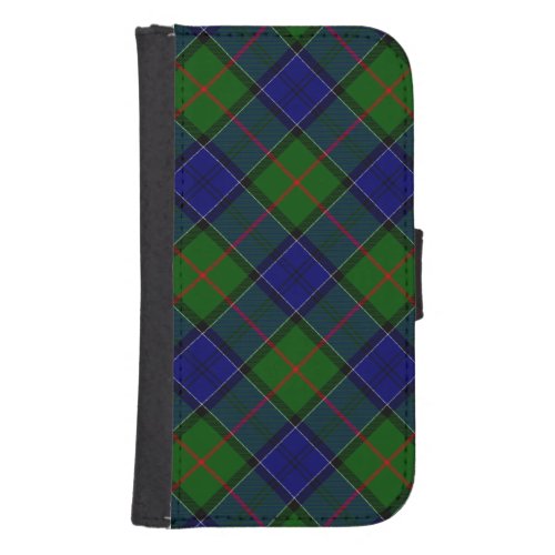 Colquhoun tartan blue green plaid samsung s4 wallet case