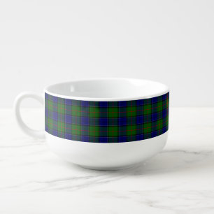 Colquhoun tartan blue green plaid soup mug