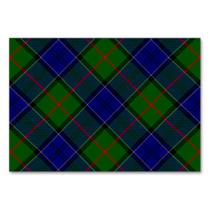 Colquhoun tartan blue green plaid table number