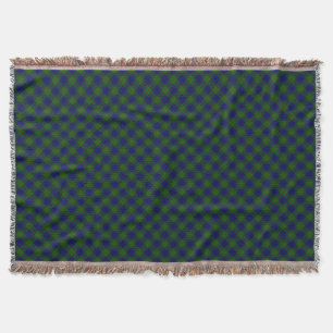 Colquhoun tartan blue green plaid throw blanket