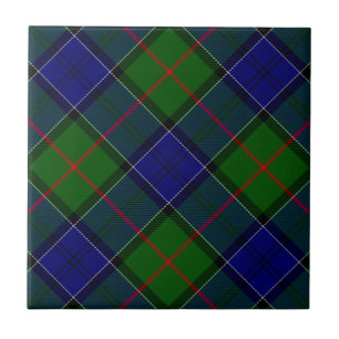Colquhoun tartan blue green plaid tile