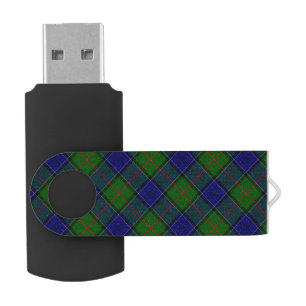 Colquhoun tartan blue green plaid USB flash drive