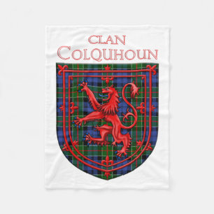 Colquhoun Tartan Scottish Plaid Lion Rampant Fleece Blanket