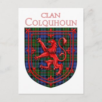Colquhoun Tartan Scottish Plaid Lion Rampant Postcard by thecelticflame at Zazzle