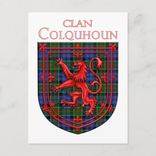 Colquhoun Tartan Scottish Plaid Lion Rampant Postcard