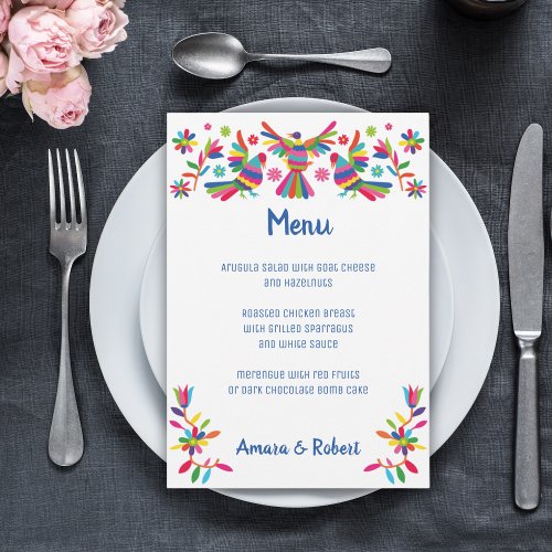 COLROFUL OTOMI MEXICAN WEDDING MENU