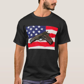 Colt 1911 on US Flag T-Shirt