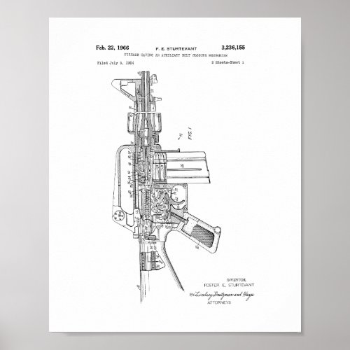 Colt AR_15 Semi_Automatic Rifle Patent Poster