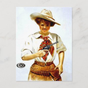 "colt Cowgirl" Western Postcard by BootsandSpurs at Zazzle