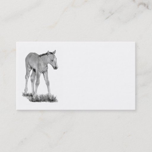 Customizable Colt, Horse: Business Card Pencil Art: Realism