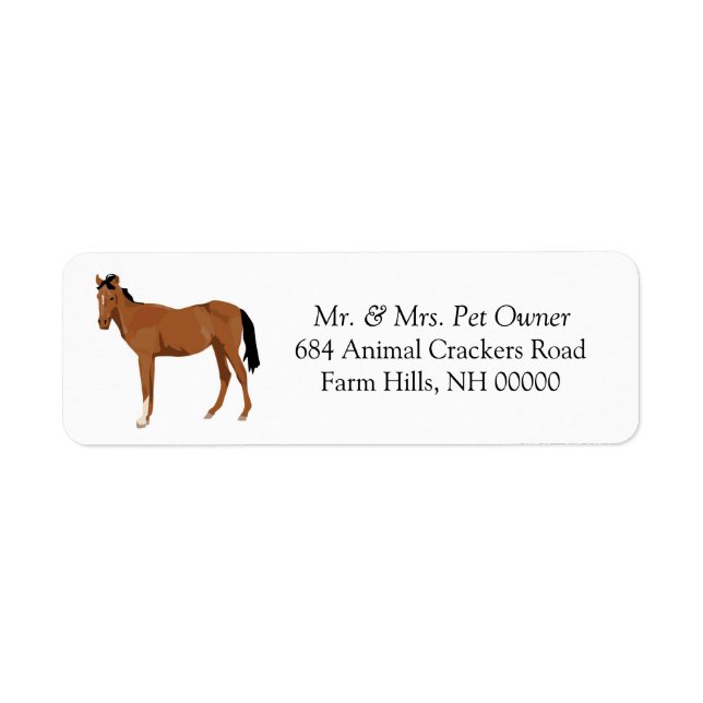 Colt Horse Return Address Label Stickers (Front)