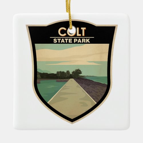 Colt State Park Rhode Island Vintage Ceramic Ornament