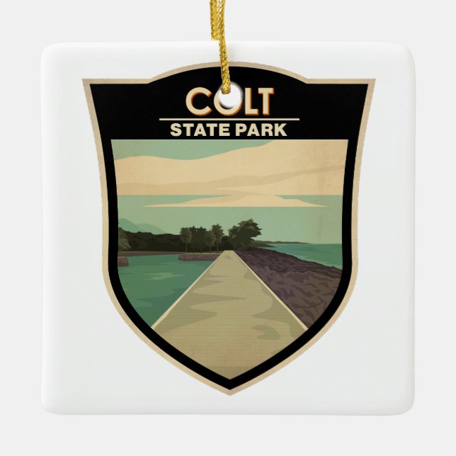 Colt State Park Rhode Island Vintage Ceramic Ornament (Front)