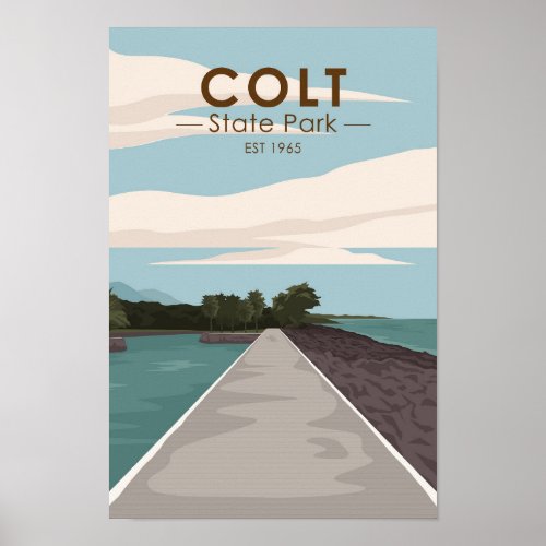Colt State Park Rhode Island Vintage  Poster