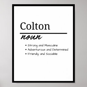 Colton, Boy Personalized Name Definition Poster