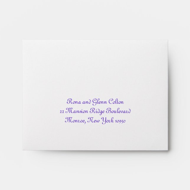 Colton Purple Green Flower RSVP Envelope (Front)