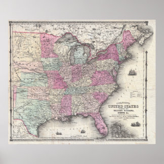 Colton’s Civil War Map Poster