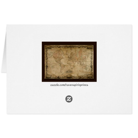 Colton's 1847 Antique Map Father's Day Card (Back Horizontal)