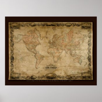 Coltons Old World Map C1847 Poster by RavenSpiritPrints at Zazzle
