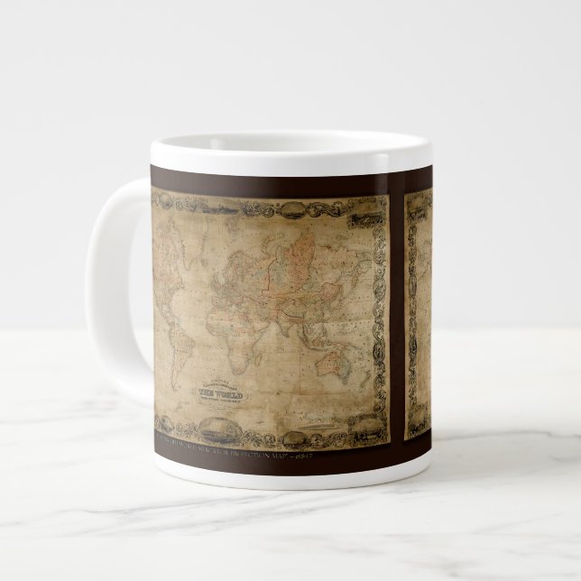 Colton's Old World Map Jumbo Soup Mug (Front Left)