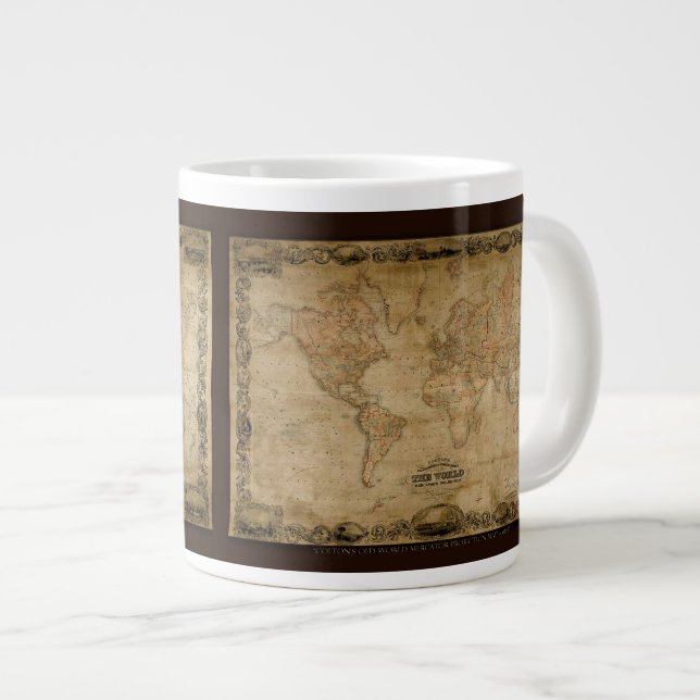 Colton's Old World Map Jumbo Soup Mug (Front Right)
