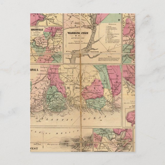 Colton's Plans of US Harbors Postcard (Front)