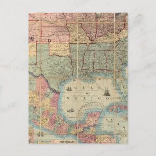Colton's Railroad And Military Map Postcard