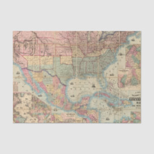 Colton's Railroad And Military Map Tissue Paper