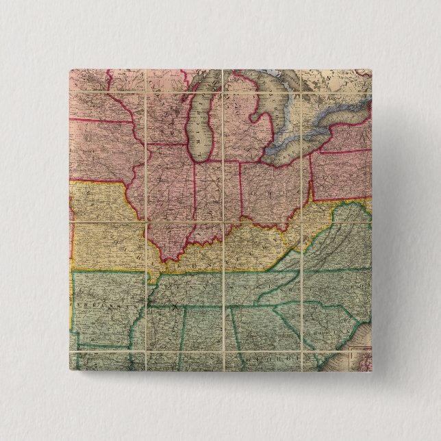 Colton's Railroadand County Map, United States Pinback Button (Front)