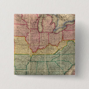 Colton's Railroadand County Map, United States Pinback Button
