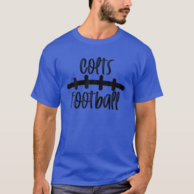 Colts Football School Spirit Team Mascot Game Nigh T-Shirt (Front)