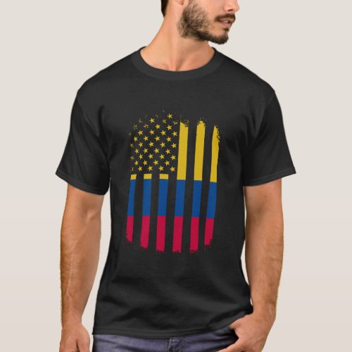 Columbia And America Flag _ Columbian American Fla T_Shirt