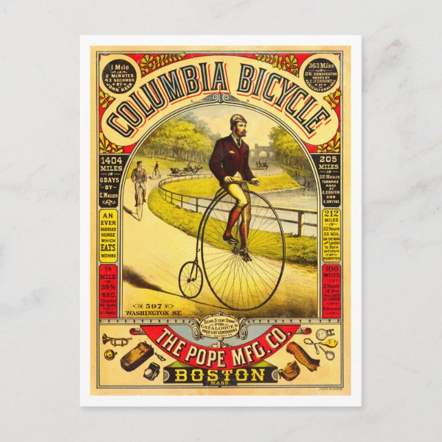Columbia Bicycle Vintage Advertisement Postcard (Front)