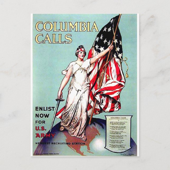 Columbia Calls Postcard (Front)