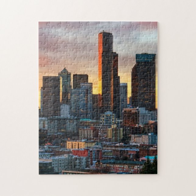 Columbia center and downtown Seattle, Seattle Jigsaw Puzzle (Vertical)