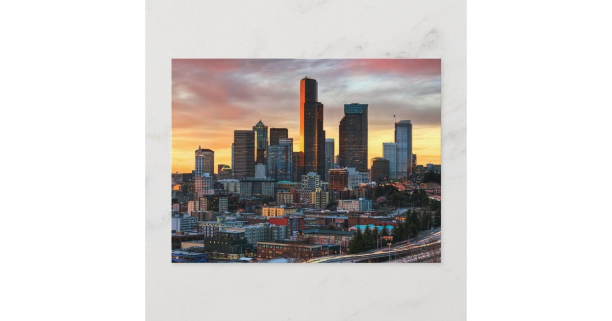 Columbia center and downtown Seattle, Seattle Postcard | Zazzle