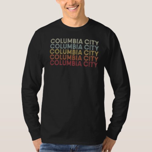 Columbia City Indiana Columbia City IN Retro Vinta T_Shirt