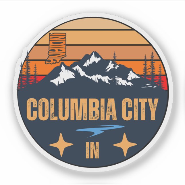 Columbia City, Indiana Sticker (Front)