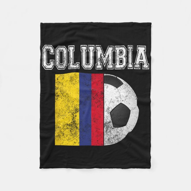 Columbia Flag - Soccer Futbol Footll  Fleece Blanket (Front)