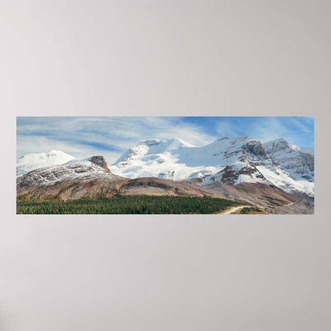 Columbia Icefield panorama with snow covered mount Poster (Front)