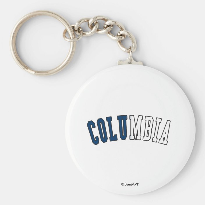 Columbia in South Carolina State Flag Colors Keychain