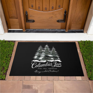 Columbia Inn Pine Tree Vermont A White Christmas Doormat