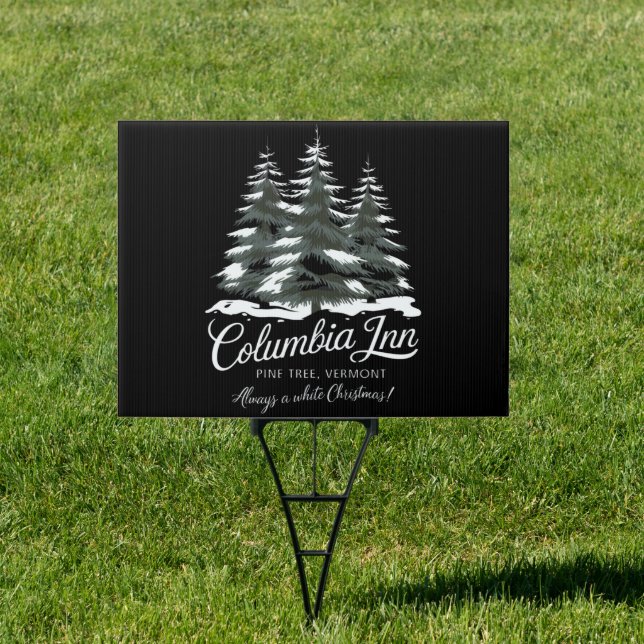 Columbia Inn Pine Tree Vermont A White Christmas Sign (Insitu)